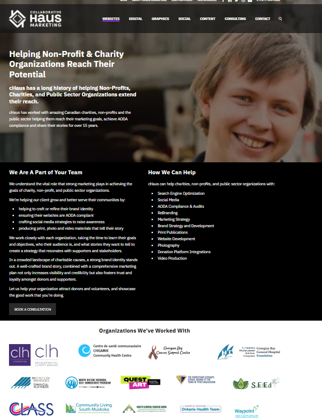 screenshot of Collaborative Haus Marketing Website