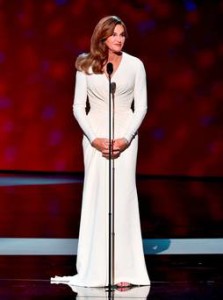 Caitlyn Jenner at the mic at the ESPY awards