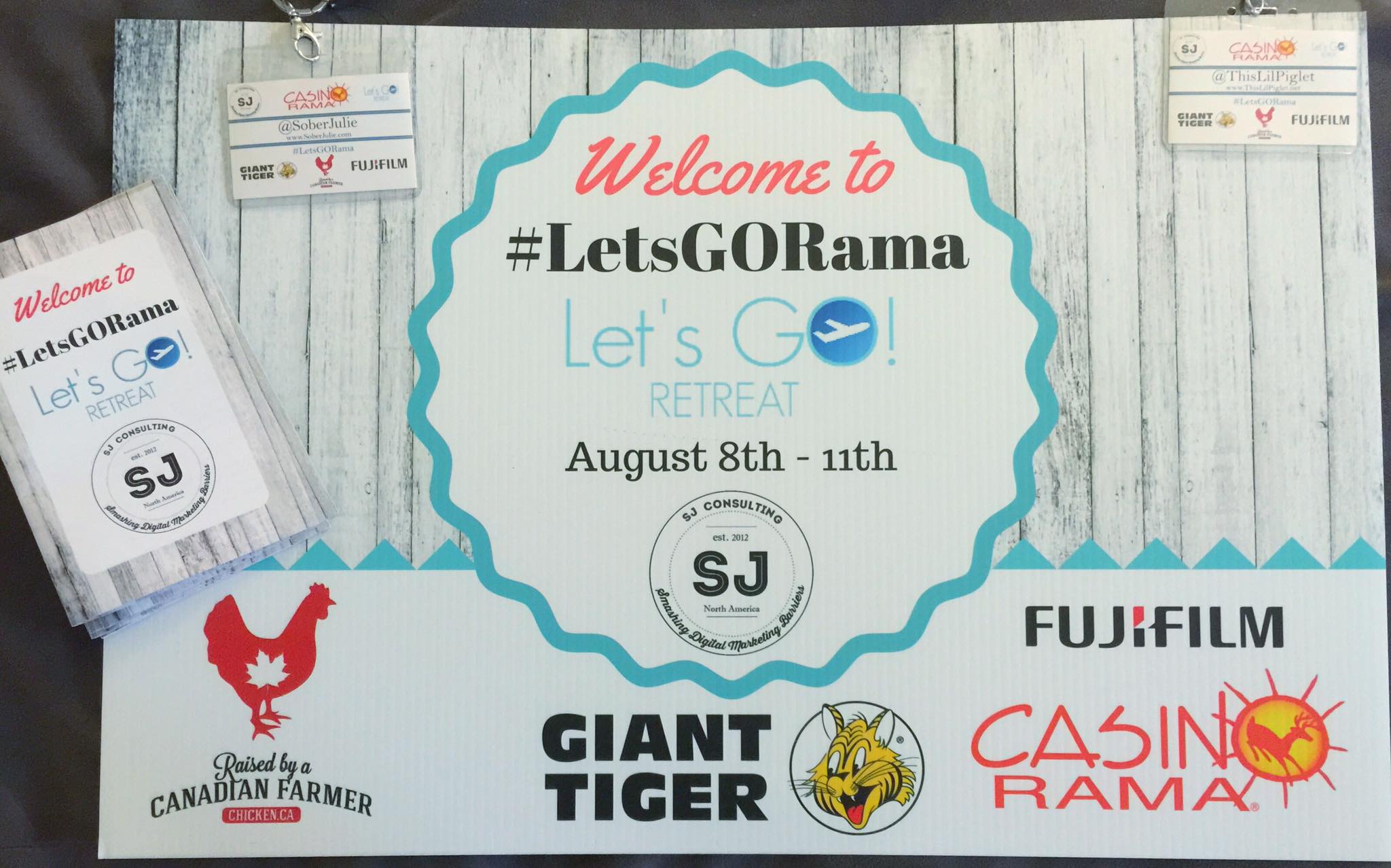 A welcome board with the words Welcome to Let's Go Rama on a sign.