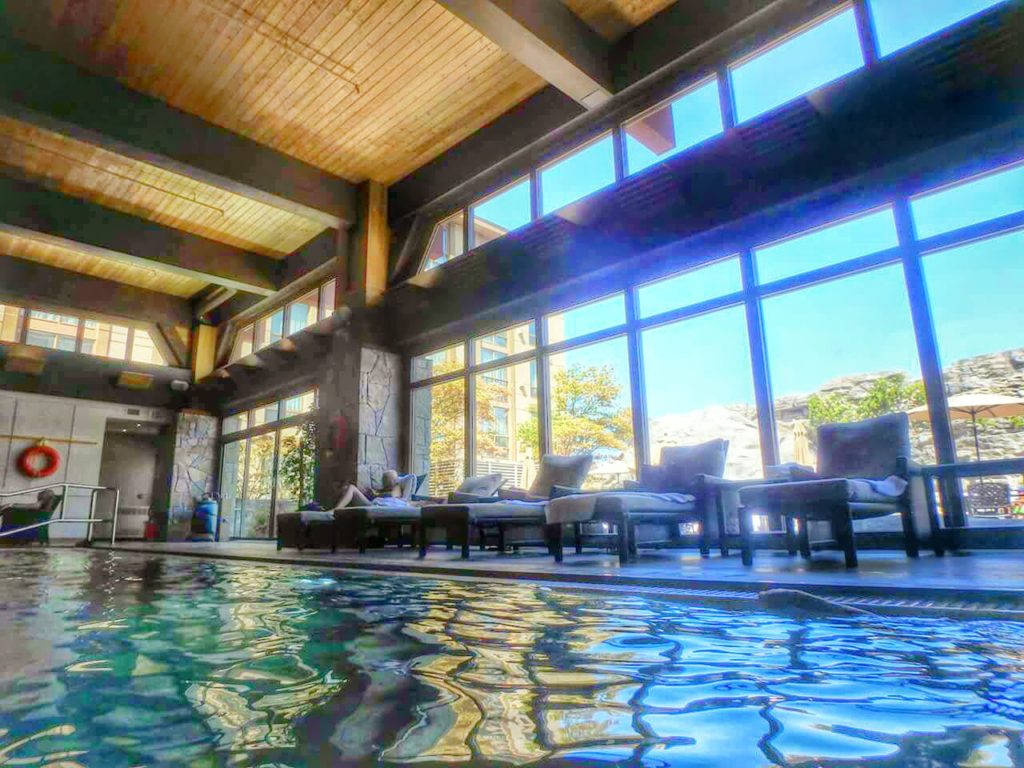 The pool - with the windows to the rooftop patio. Credit Ann Bacciaglia