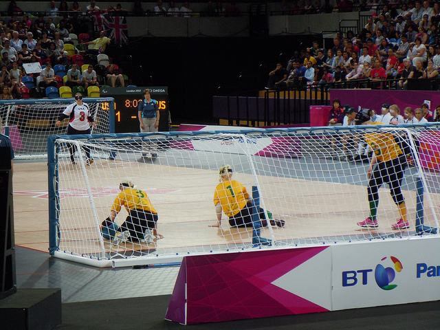 Goalball at the London Paralympic games. Photo Courtesy of Flickr user Kevan